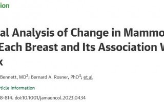乳腺密度的变化率与随后患乳腺癌的风险相关